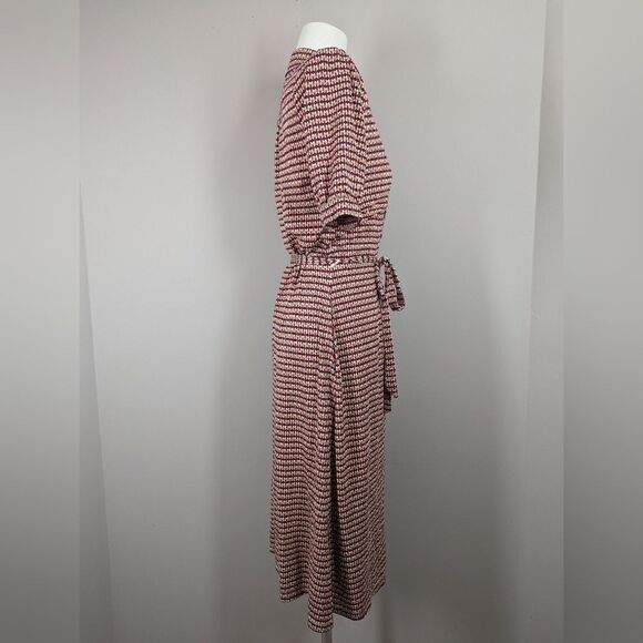 King Louie Lola Callaloo Dress Red M Retro Mod Stretchy - Picture 8 of 11